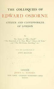 Front cover of The colloquies of Edward Osborne, citizen and clothworker of London by Anne Manning