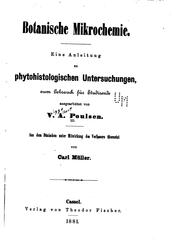 Cover of Botanische Mikrochemie: Eine Anleitung zu phytohistologischen Untersuchungen .. by Viggo Albert Poulsen