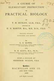 Front cover of A course of elementary instruction in practical biology by Thomas Henry Huxley