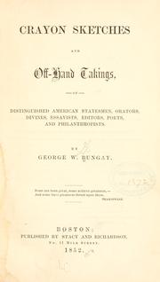 Front cover of Crayon sketches and off-hand takings by George W. Bungay