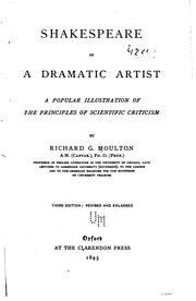 Front cover of Shakespeare as a Dramatic Artist: A Popular Illustration of the Principles of Scientific Criticism by Richard Green Moulton