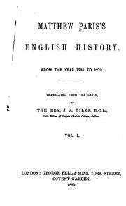 Cover of Matthew Paris's English history by Matthew Paris 