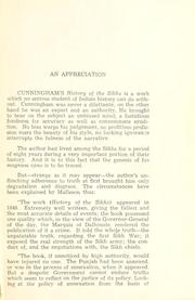 Front cover of A history of the Sikhs by Joseph Davey Cunningham