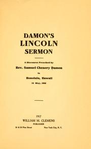 Front cover of Damon's Lincoln sermon by Samuel Chenery Damon