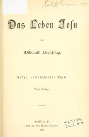 Cover of Das Leben Jesu by Willibald Beyschlag