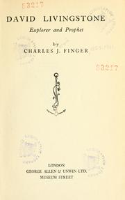 Cover of David Livingstone by Charles Joseph Finger