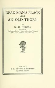 Cover of Dead Man's Plack and An old thorn by W. H. Hudson