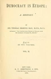 Front cover of Democracy in Europe by Thomas Erskine May