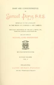 Front cover of Diary and correspondence of Samuel Pepys by Samuel Pepys