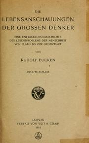 Front cover of Die Lebensanschauungen der grossen Denker by Rudolf Eucken