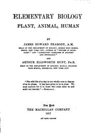 Front cover of Elementary Biology: Plant, Animal, Human by James Edward Peabody