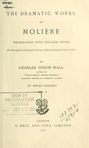 Front cover of The dramatic works of Molière by Molière
