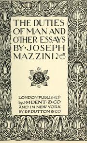 Cover of The duties of man and other essays by Mazzini, Giuseppe