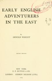 Front cover of Early English adventurers in the East by Arnold Wright