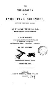Front cover of THE PHILOSOPHY OF THE INDUCTIVE SCIENCES by William Whewell