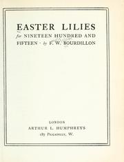 Cover of Easter lilies for nineteen hundred & fifteen by Francis William Bourdillon