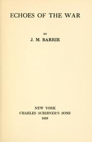 Front cover of Echoes of the war by J. M. Barrie