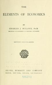 Cover of The elements of economics by Charles Jesse Bullock