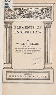 Cover of Elements of English law by William Geldart