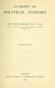 Cover of Elements of political economy by James Bonar