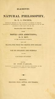Cover of Elements of natural philosophy by Ernst Gottfried Fischer