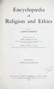 Front cover of Encyclopaedia of religion and ethics by Unknown