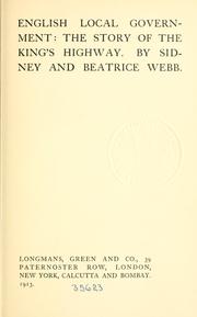 Front cover of English local government by Sidney Webb