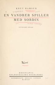 Front cover of En vandrer spiller med sordin by Knut Hamsun