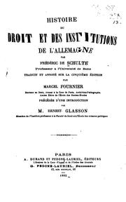 Front cover of Histoire du droit et des institutions de l'Allemagne by Johann Friedrich von Schulte