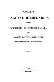 Front cover of Analecta sacra spicilegio solesmensi parata by Jean Baptiste Pitra