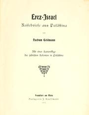 Cover of Erez-Israel, Reisebriefe aus Palästina by Nahum Goldmann