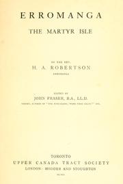 Cover of Erromanga by H. A. Robertson