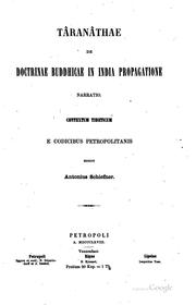 Front cover of Târanâthae de doctrinae Buddhicae in India propagatione narratio by Tāranātha