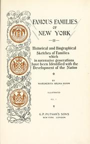 Front cover of Famous families of New York by Hamm, Margherita Arlina