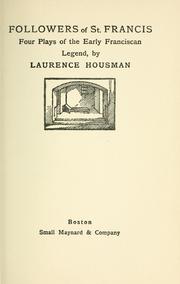 Front cover of Followers of St. Francis by Laurence Housman