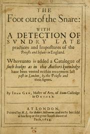 Front cover of The foot out of the snare by John Gee