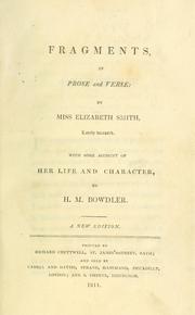 Front cover of Fragments, in prose and verse by Elizabeth Smith