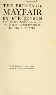 Front cover of The freaks of Mayfair by E. F. Benson