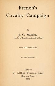 Cover of French's cavalry campaign by J. G. Maydon