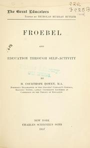 Front cover of Froebel and education through self-activity by Herbert Courthope Bowen
