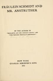 Front cover of Fräulein Schmidt and Mr. Anstruther by Elizabeth von Arnim