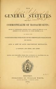 Front cover of The General statutes of the Commonwealth of Massachusetts by Massachusetts