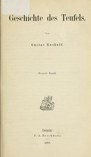 Cover of Geschichte des Teufels by Gustav Roskoff