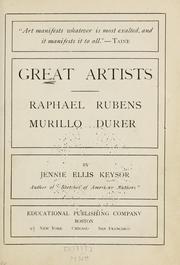 Front cover of Great artists by Jennie Ellis Keysor