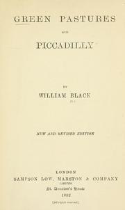 Front cover of Green pastures and Piccadilly by William Black