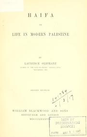 Cover of Haifa by Laurence Oliphant
