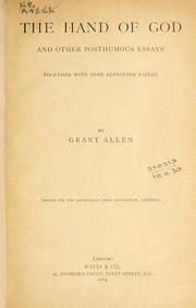 Front cover of The hand of God by Grant Allen