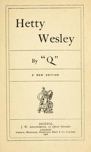 Cover of Hetty Wesley by Arthur Quiller-Couch