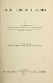Cover of High school algebra by J. T. Crawford