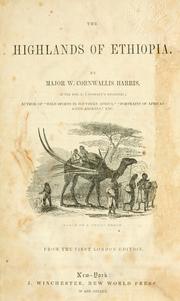 Front cover of The highlands of Ethiopia by William Cornwallis Harris